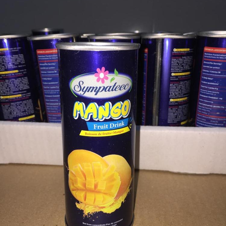 Mango juice cans